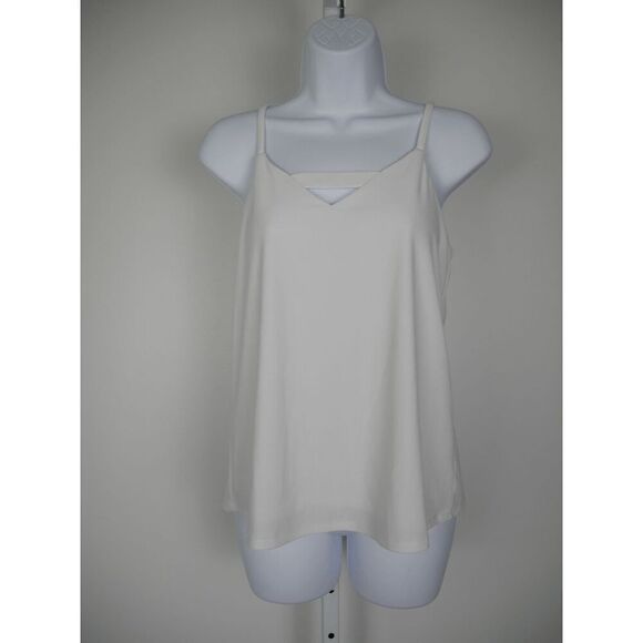 Bar III White V-neck Zippered Top Petite Small - Picture 2 of 8